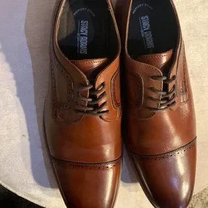 New Stacy Adams Dickinson Brown Oxfords, Mens Dress Shoes, Size 11, Memory Foam Stacy Adams Dickinson Mens 12 Cognac Leather Oxford Cap Toe  main image 3